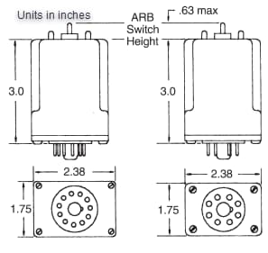 Mechanical Drawing - ATC Diversified Electronics ARA Alternating Relays